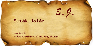 Suták Jolán névjegykártya