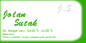 jolan sutak business card
